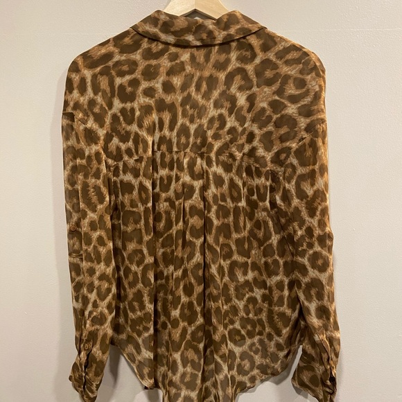 Free People Easy Rider Blouse Leopard Print - Picture 5 of 5